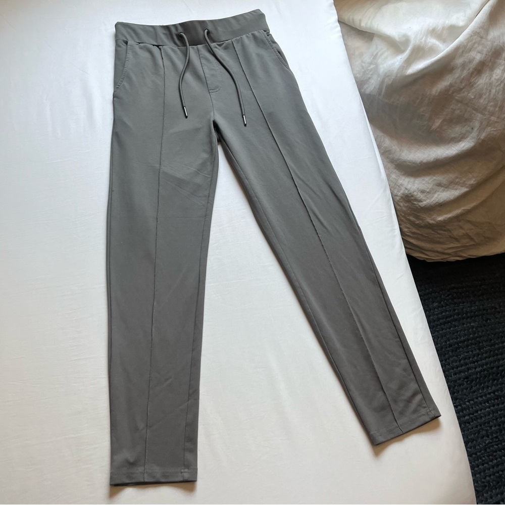 ONLY & SONS grey knit elastic drawstring waist slim tapered leg pants